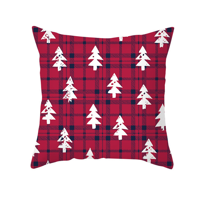 Festive Christmas Tree Typography Throw Pillow Cover