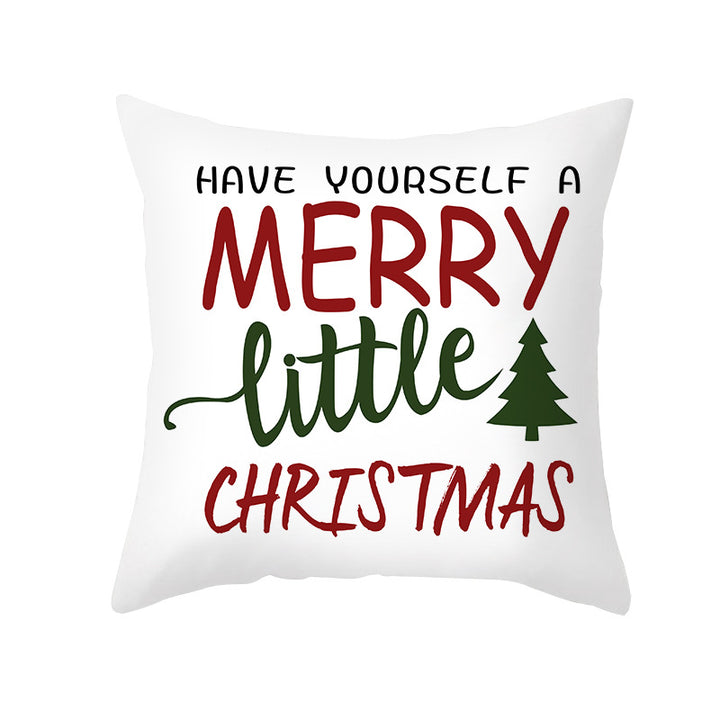 Festive Christmas Tree Typography Throw Pillow Cover