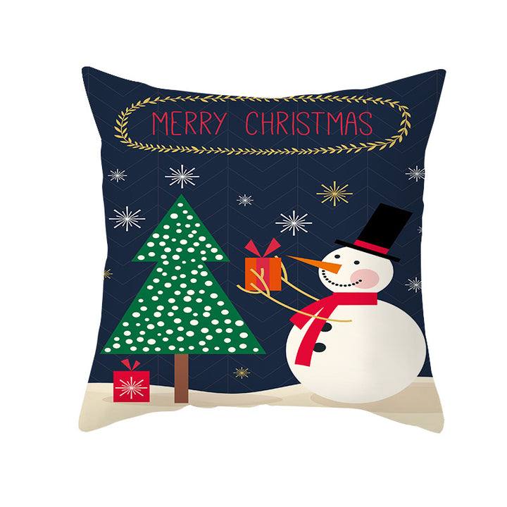 Festive Christmas Tree Typography Throw Pillow Cover