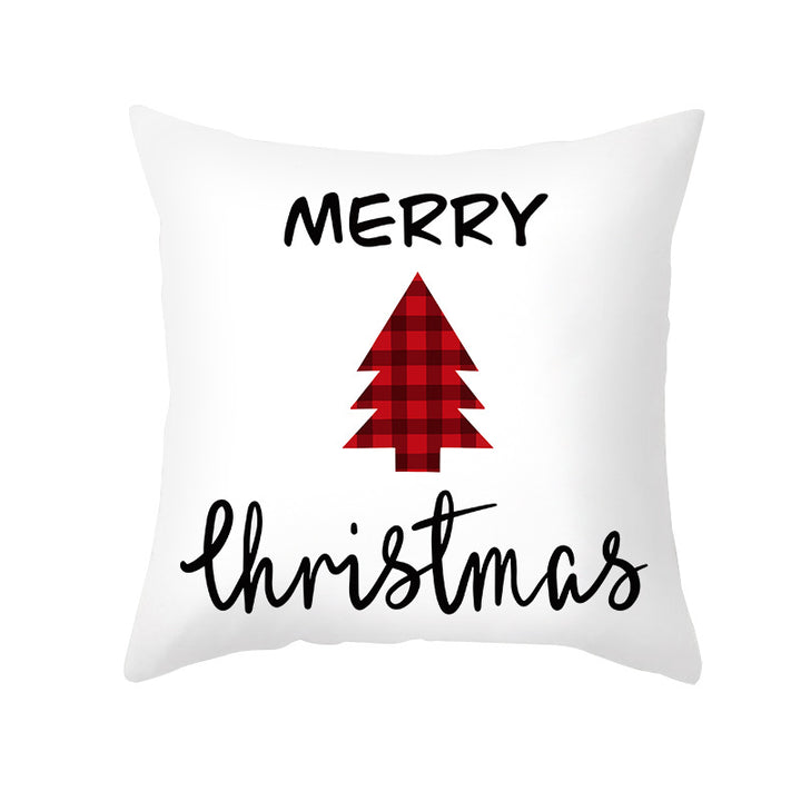 Festive Christmas Tree Typography Throw Pillow Cover