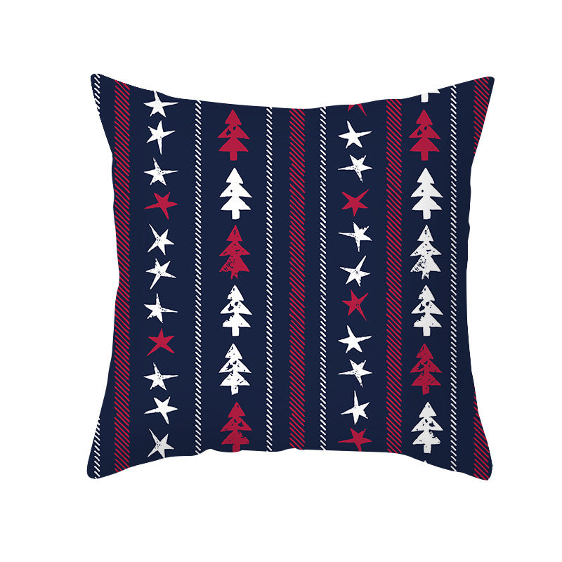 Festive Christmas Tree Typography Throw Pillow Cover