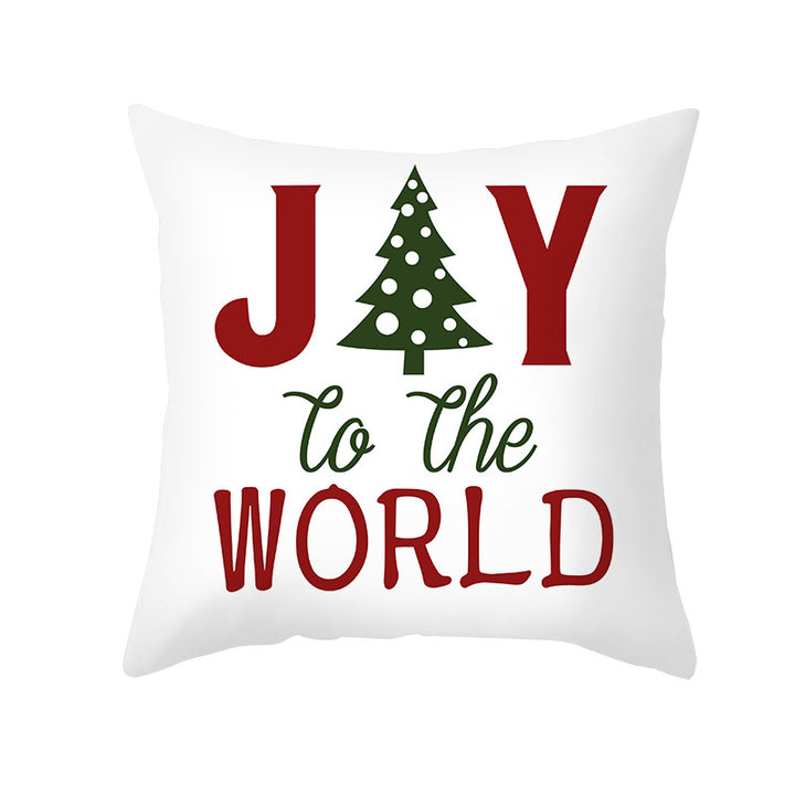Festive Christmas Tree Typography Throw Pillow Cover