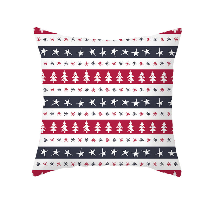 Festive Christmas Tree Typography Throw Pillow Cover