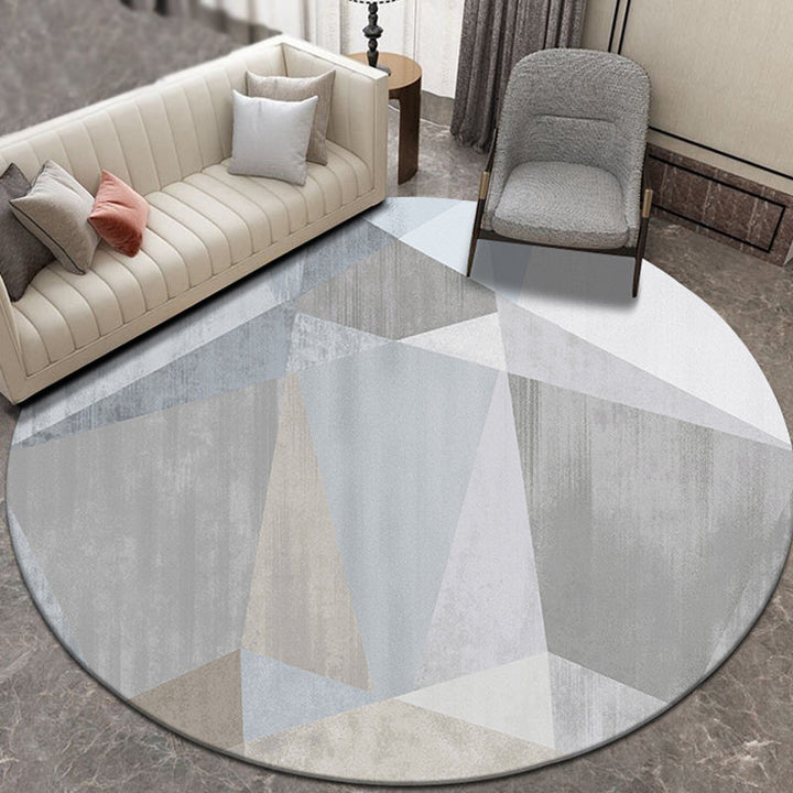 Multicolored geometric patterned carpet polyester novelty carpet washable non-slip pet-friendly carpet for the study | Bowlift