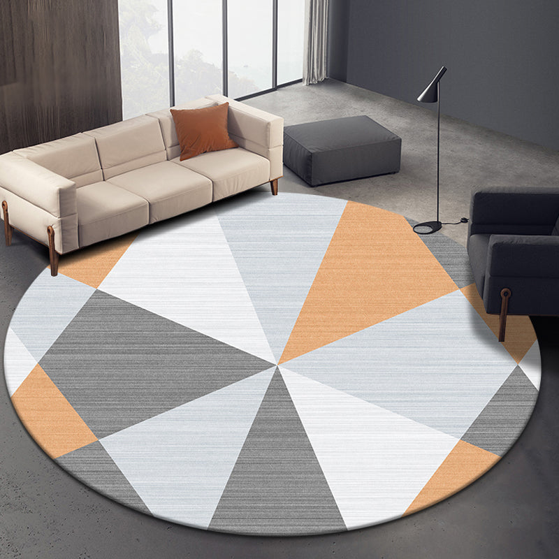 Multicolored geometric patterned carpet polyester novelty carpet washable non-slip pet-friendly carpet for the study | Bowlift