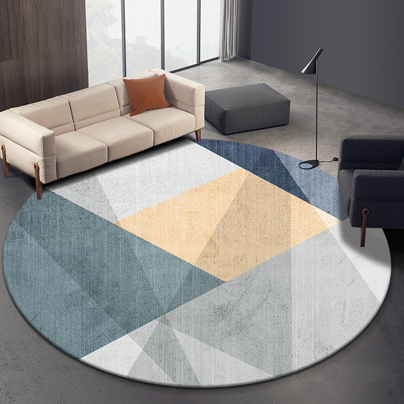 Multicolored geometric patterned carpet polyester novelty carpet washable non-slip pet-friendly carpet for the study | Bowlift