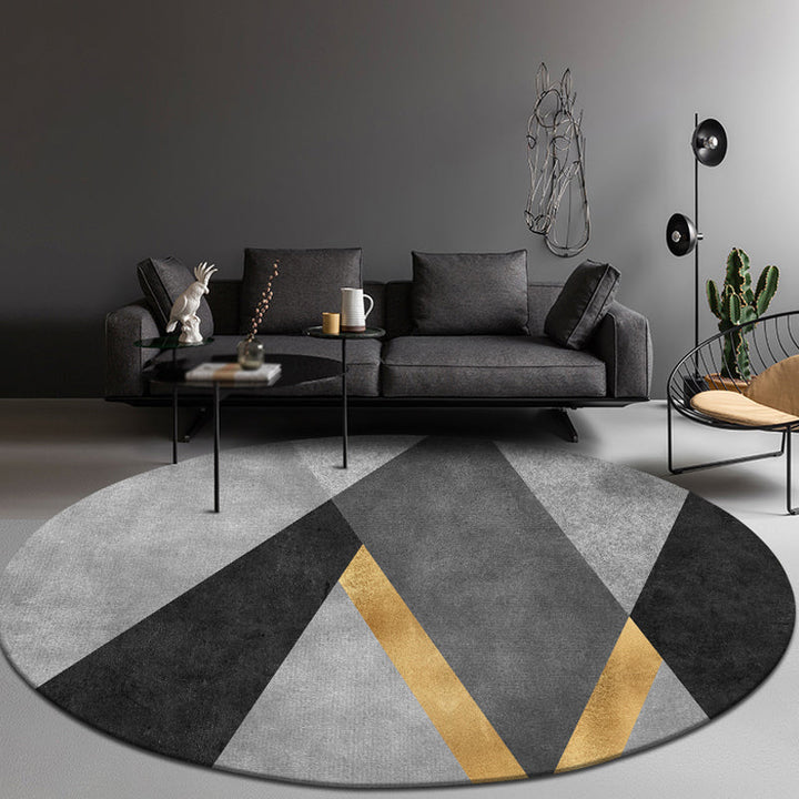 Multicolored geometric patterned carpet polyester novelty carpet washable non-slip pet-friendly carpet for the study | Bowlift