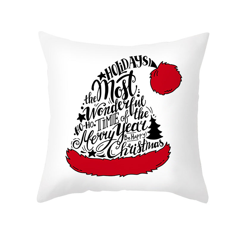 Festive Christmas Tree Typography Throw Pillow Cover
