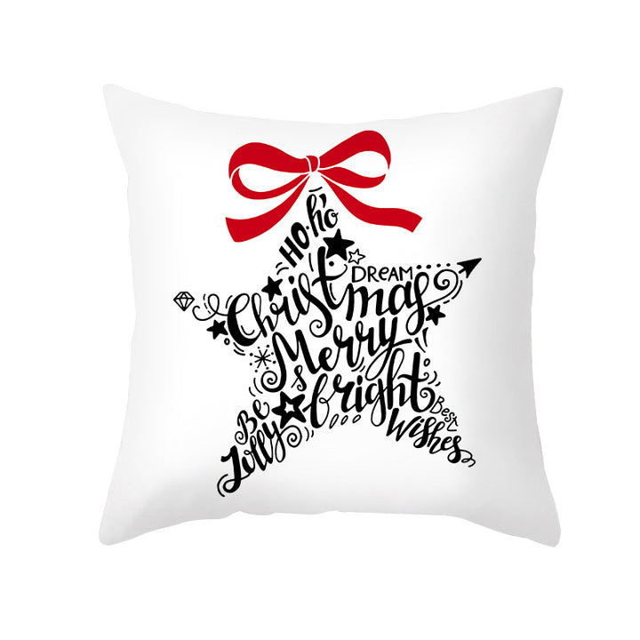 Festive Christmas Tree Typography Throw Pillow Cover