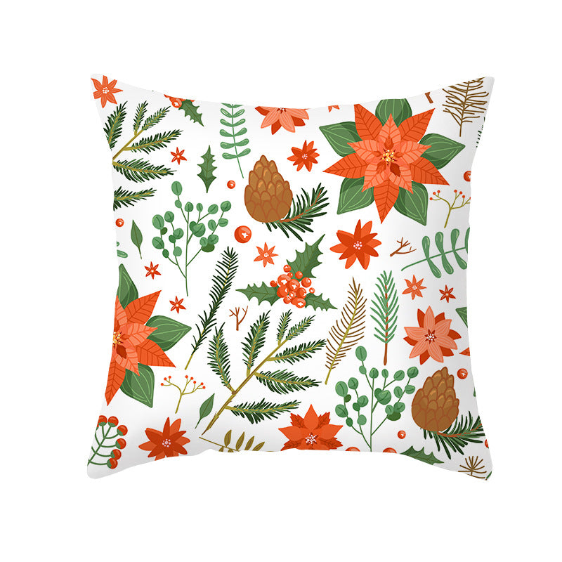 Festive Christmas Tree Typography Throw Pillow Cover
