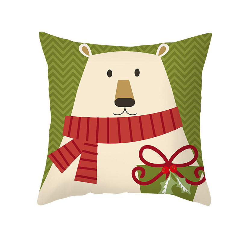 Festive Christmas Tree Typography Throw Pillow Cover