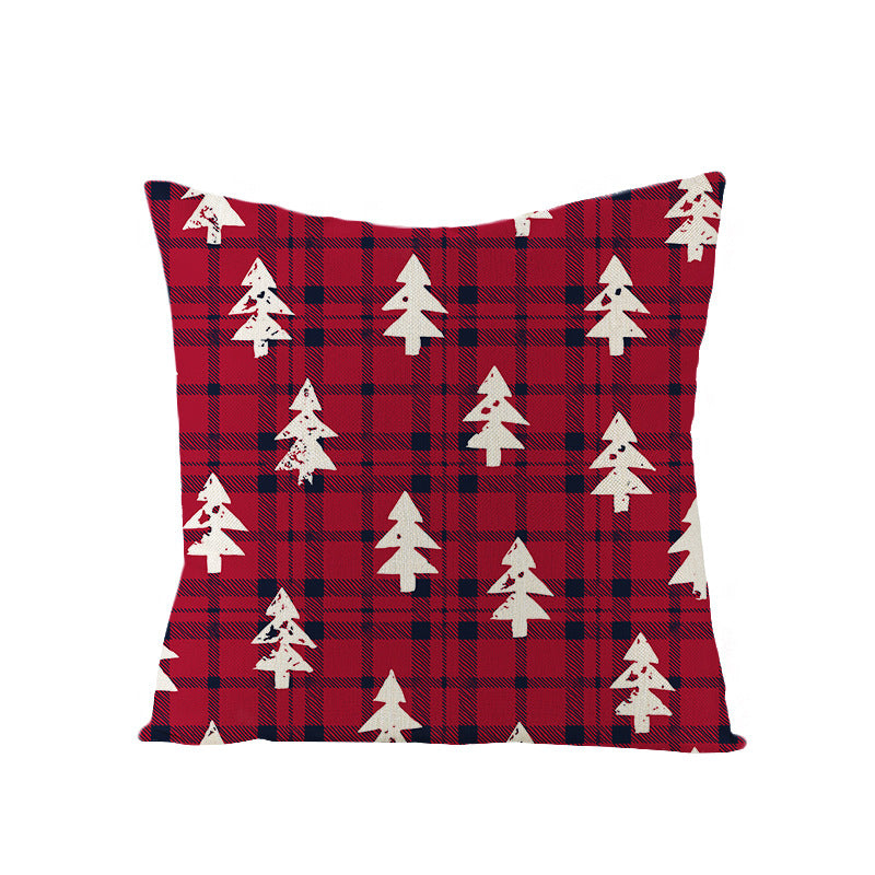 Festive Linen-Texture Decorative Throw Pillow Cover with Sleigh Rides Graphic