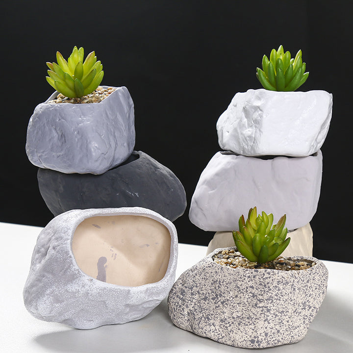 Creative Stone-Shaped Succulent Planter Bowlift