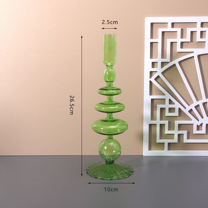 Decorative glass candle holder, handcrafted
