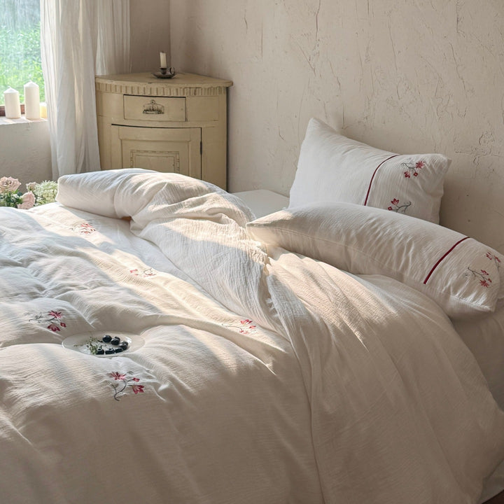 Cotton bedding 4-piece, double-layer gauze fabric