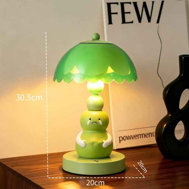 Green pumpkin table lamp made of ABS plastic