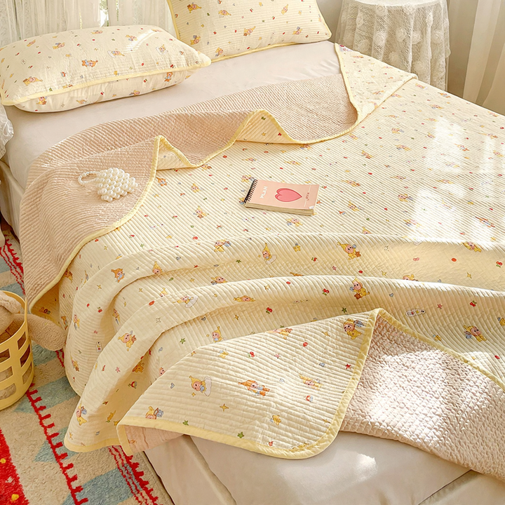 Cotton bedspread, 3-piece, cartoon design