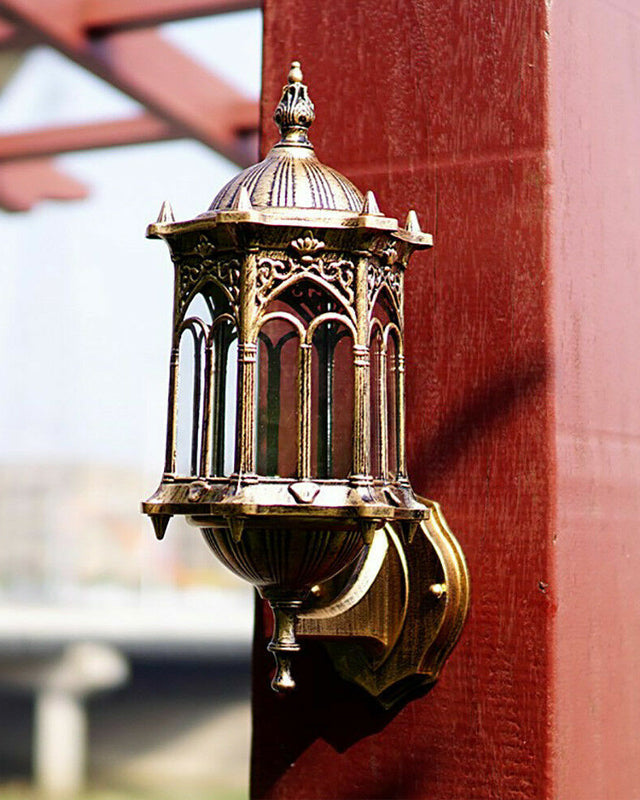 BowLift | Antique Gold Outdoor Wall Light
