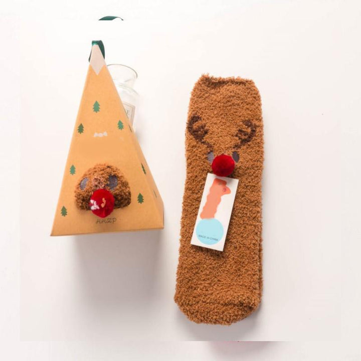 BowLift | 4 Pairs Christmas-themed Coral Fleece Soft Warm Socks