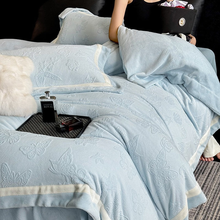 Milk fiber fleece bedding set, winter, antistatic