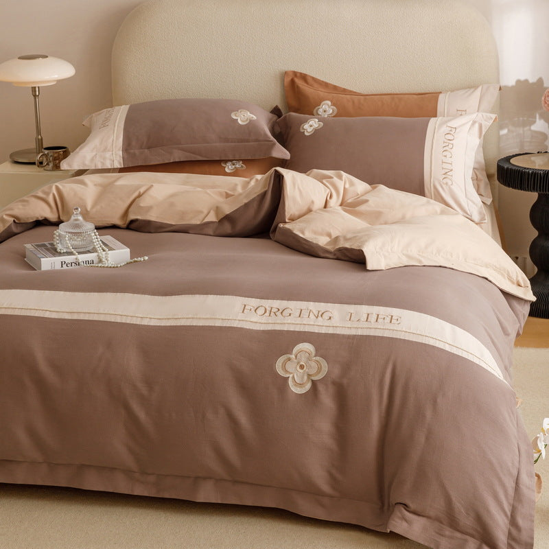 Bed linen set made of long-staple cotton, brushed