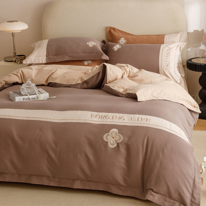 Bed linen set made of long-staple cotton, brushed