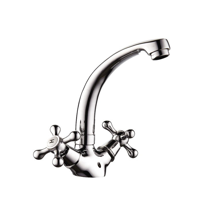 Stainless steel kitchen faucet with spray function