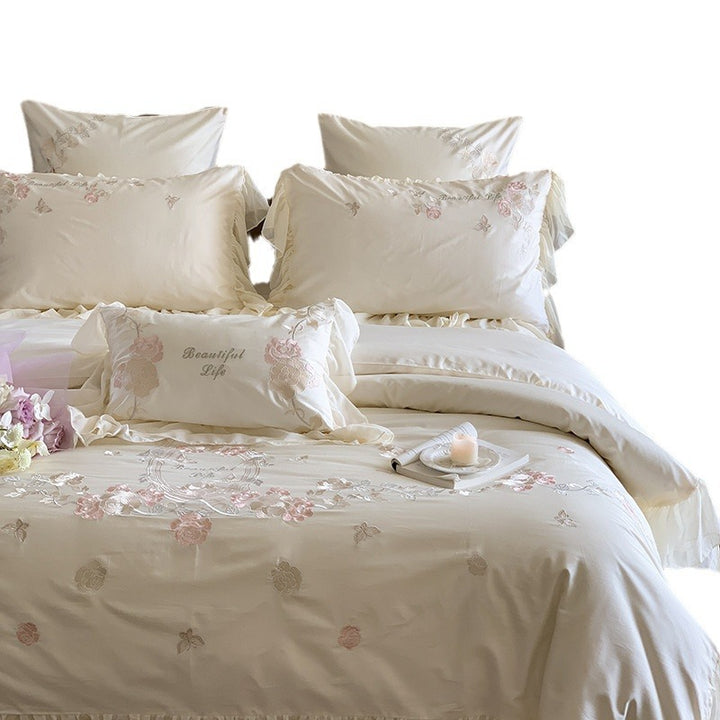 French cotton bedding set, brushed