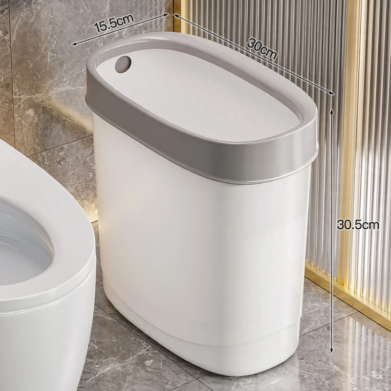 Waste bin, oval, with lid, 12 L