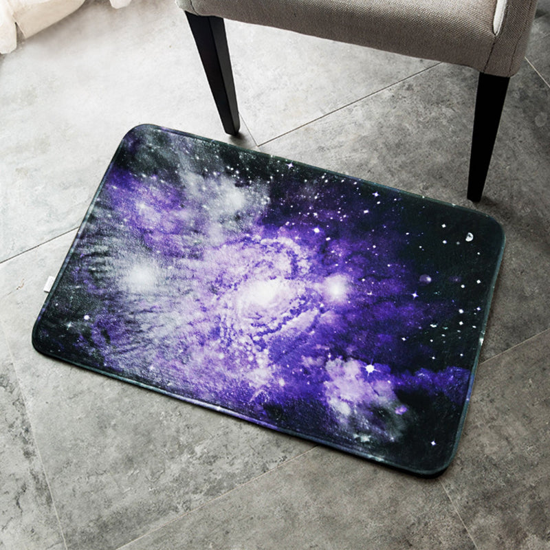 BowLift | Creative Blue Contemporary Carpet Polyester Galaxy Pattern Carpet Washable Pet-Friendly Anti-Slip Rug for Children's Room