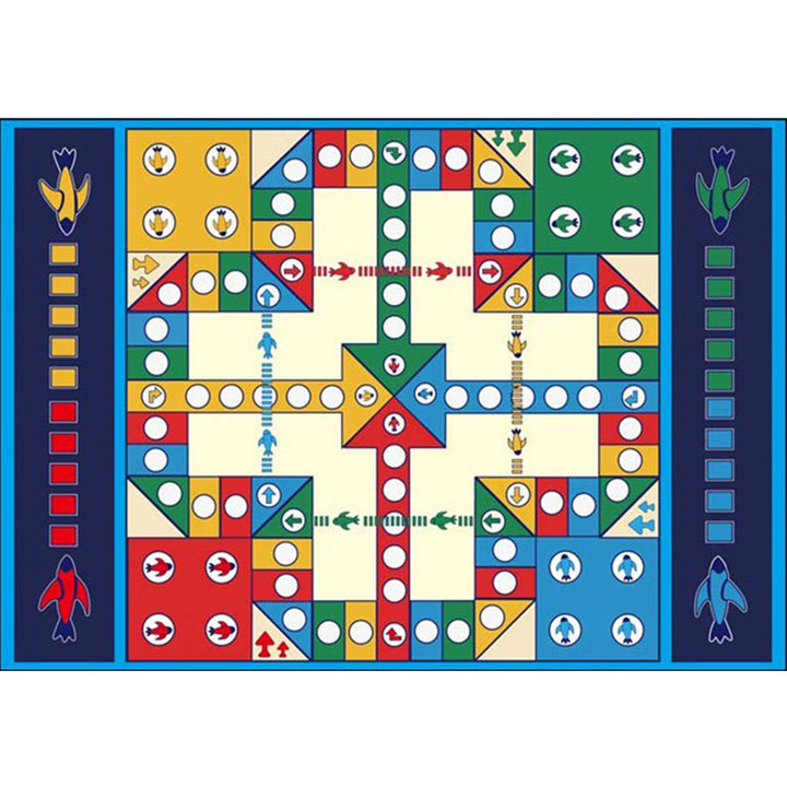 BowLift | Blue Children's Room Carpet Kids Chessboard Pattern Carpet Polyester Washable Non-Slip Backing Pet-Friendly Carpet