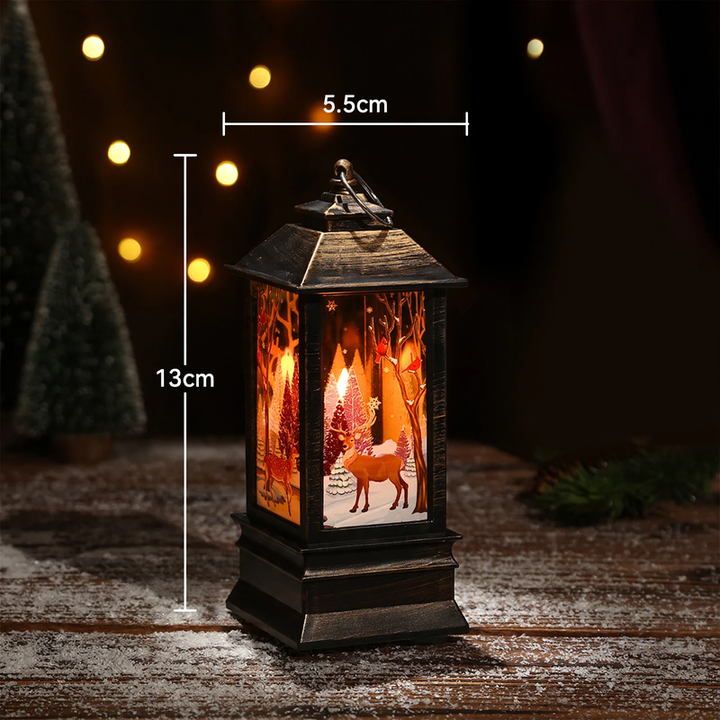 Decorative Christmas oil lamp in retro style