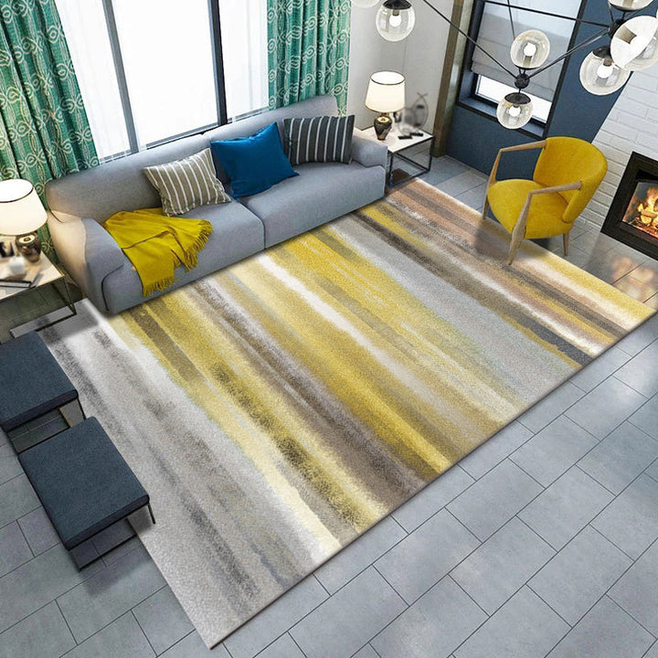 BowLift | Industrial Abstract Floor Rug Multicolor Polyester Rug Non-Slip Pet Friendly Washable Area Rug for Bedroom