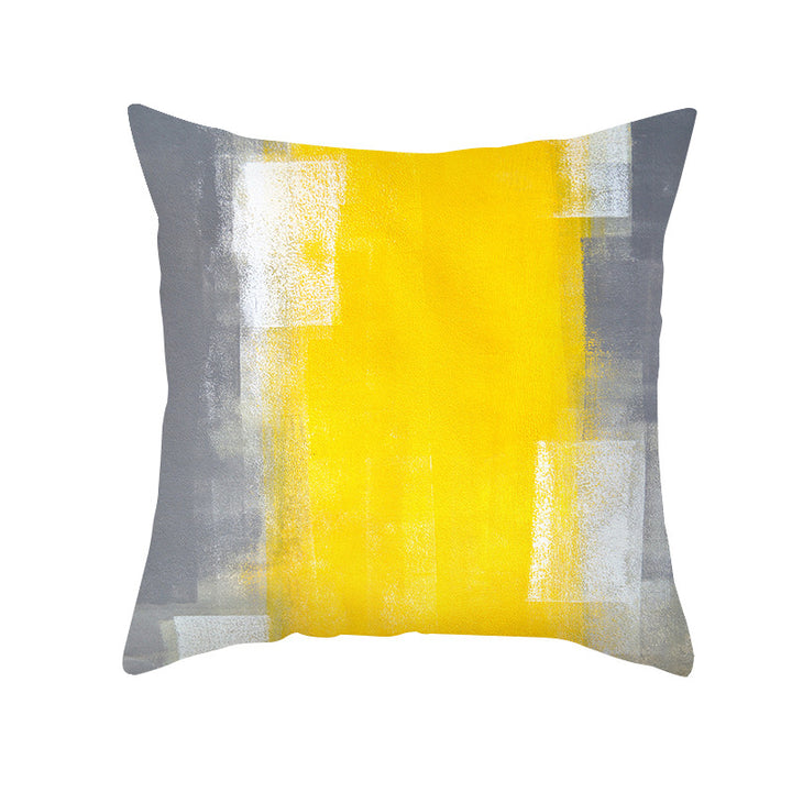 Abstract Modern Square Throw Pillow Cover with Concealed Zipper and Linen Texture
