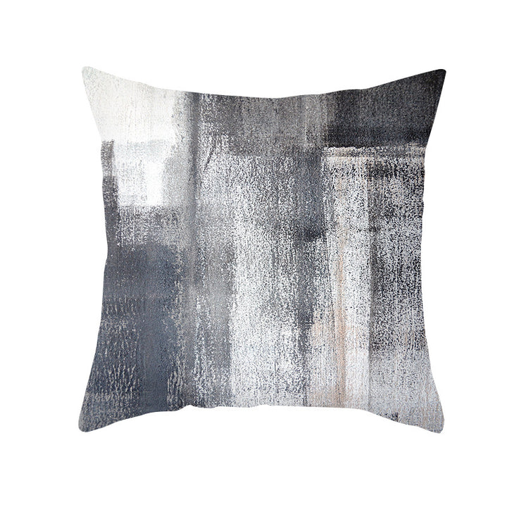 Abstract Modern Square Throw Pillow Cover with Concealed Zipper and Linen Texture