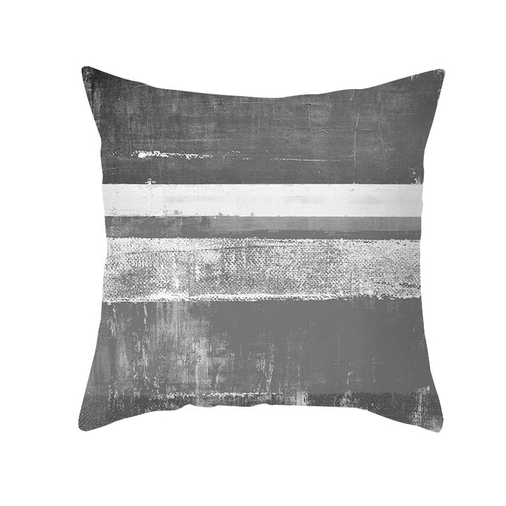 Abstract Modern Square Throw Pillow Cover with Concealed Zipper and Linen Texture