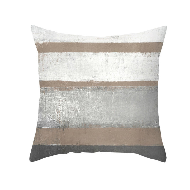 Abstract Modern Square Throw Pillow Cover with Concealed Zipper and Linen Texture