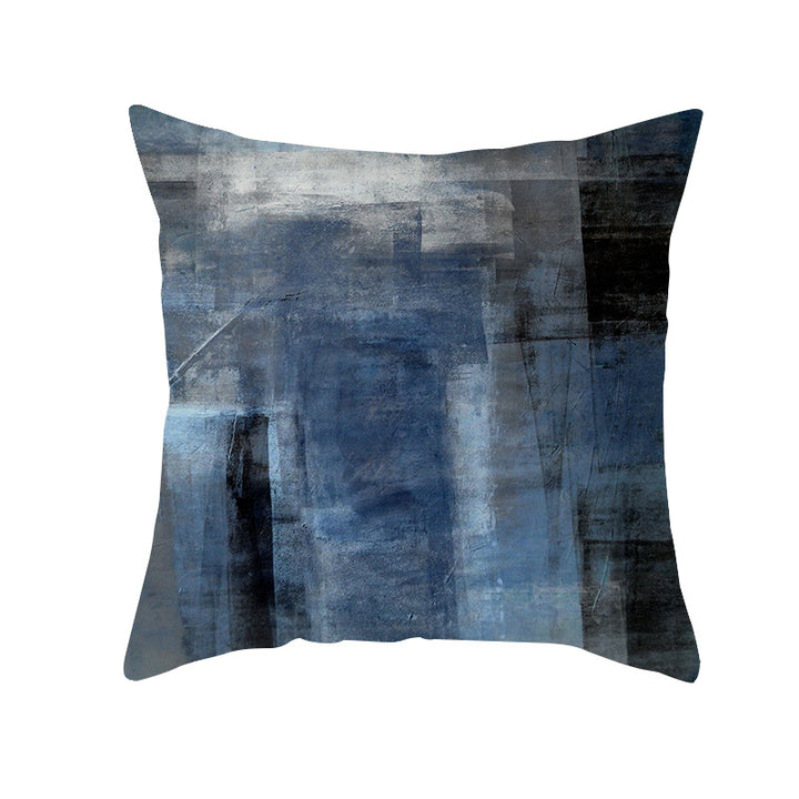 Abstract Modern Square Throw Pillow Cover with Concealed Zipper and Linen Texture
