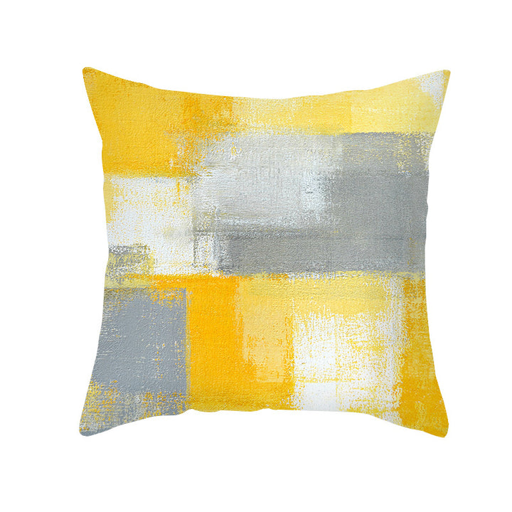 Abstract Modern Square Throw Pillow Cover with Concealed Zipper and Linen Texture