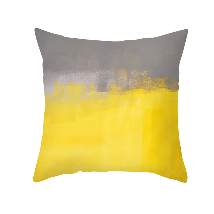 Abstract Modern Square Throw Pillow Cover with Concealed Zipper and Linen Texture