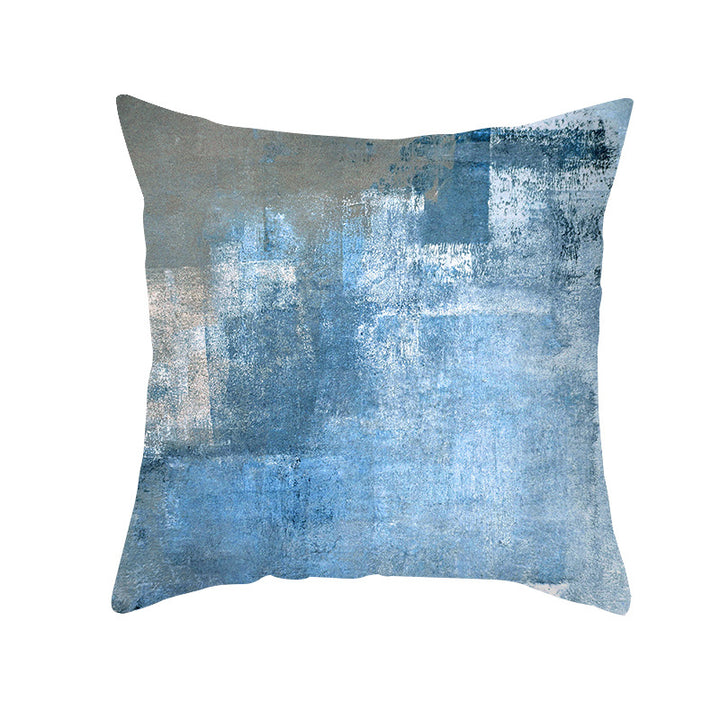 Abstract Modern Square Throw Pillow Cover with Concealed Zipper and Linen Texture