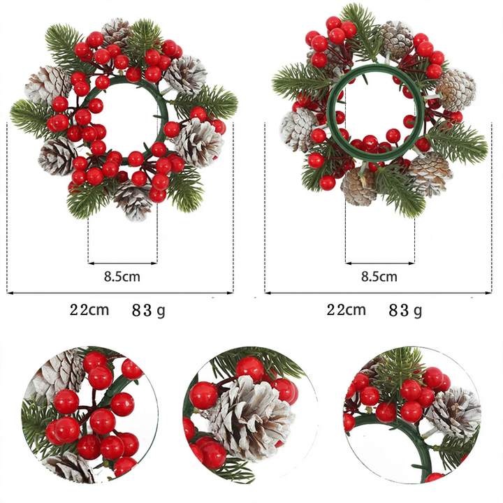 Christmas table wreath with pine cones