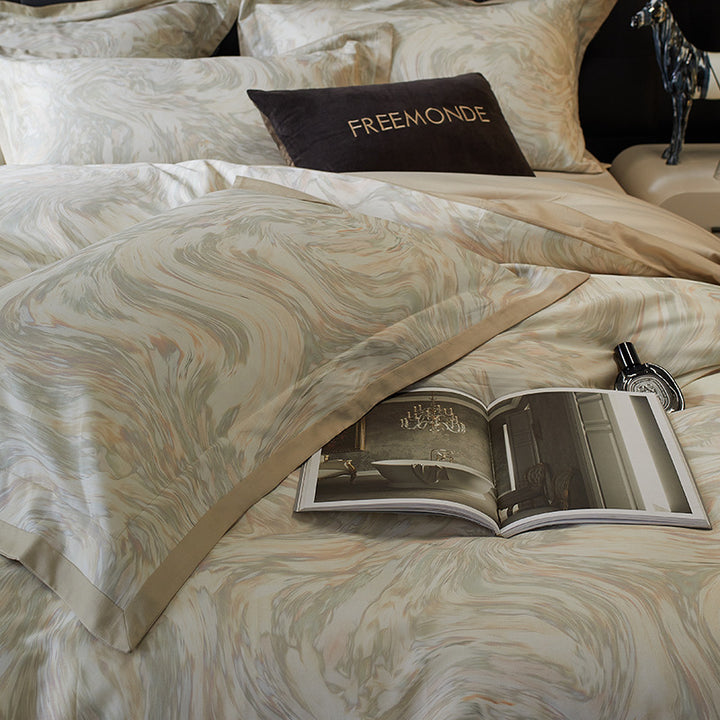 Luxurious 4-piece bed linen set made of Tencel cotton