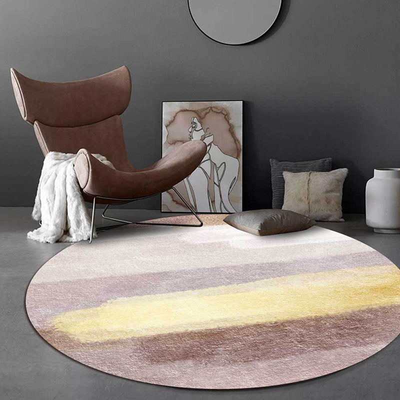 BowLift | Brown Abstract Carpet Polyester Modernism Carpet Washable Non-Slip Back Carpet for Decoration