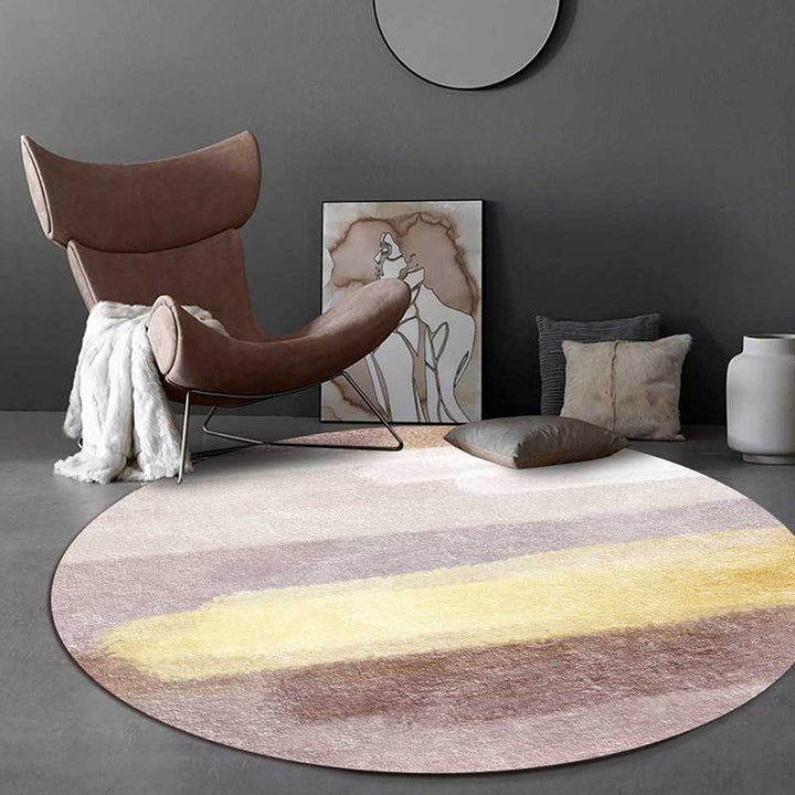 BowLift | Brown Abstract Carpet Polyester Modernism Carpet Washable Non-Slip Back Carpet for Decoration