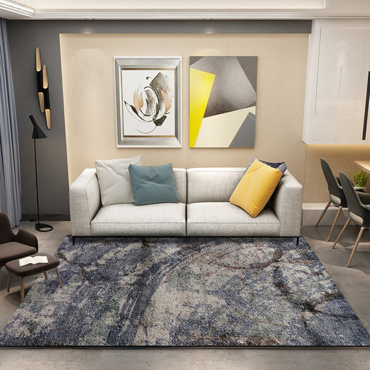 BowLift | Industrial Abstract Pattern Carpet Multicolor Polyester Carpet Non-Slip Washable Pet-Friendly Carpet for Sitting Area