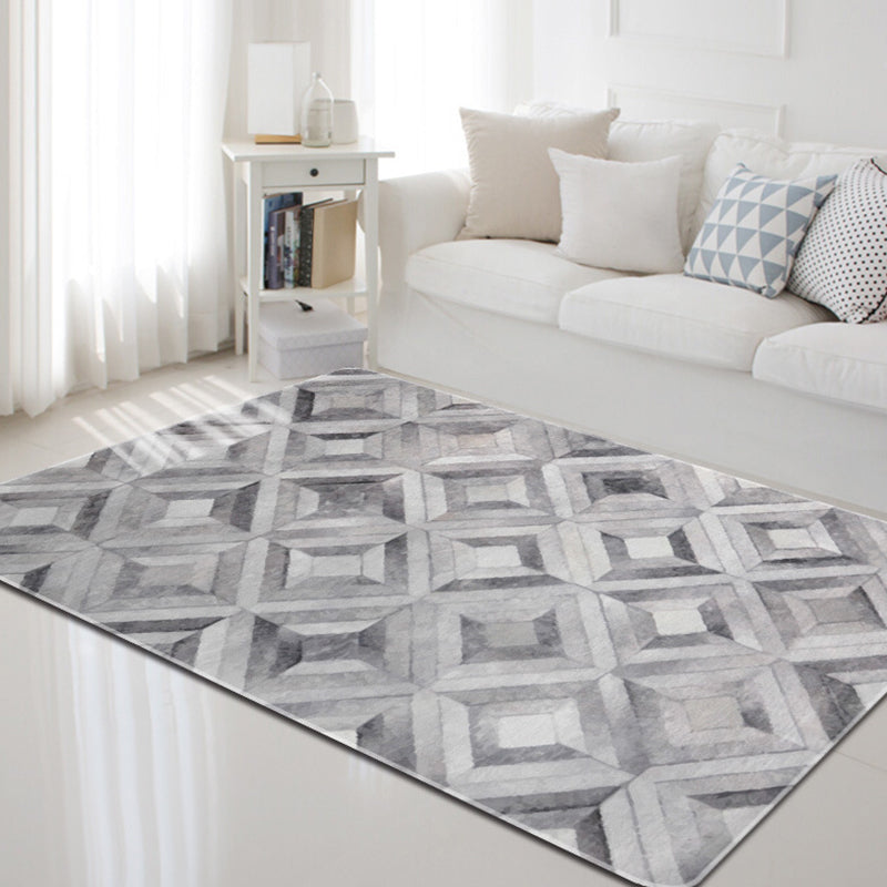 BowLift | Dark geometric pattern rug Synthetic creative rug Non-slip rug for home decor