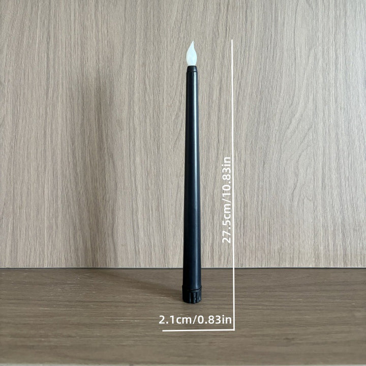 LED pillar candle, cylindrical, black
