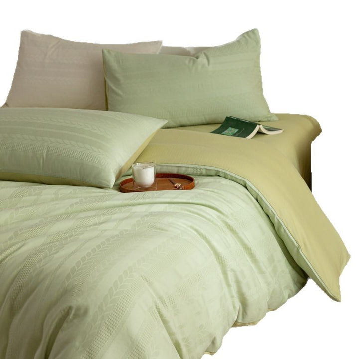 Cotton bedding set, 4-piece, jacquard pattern