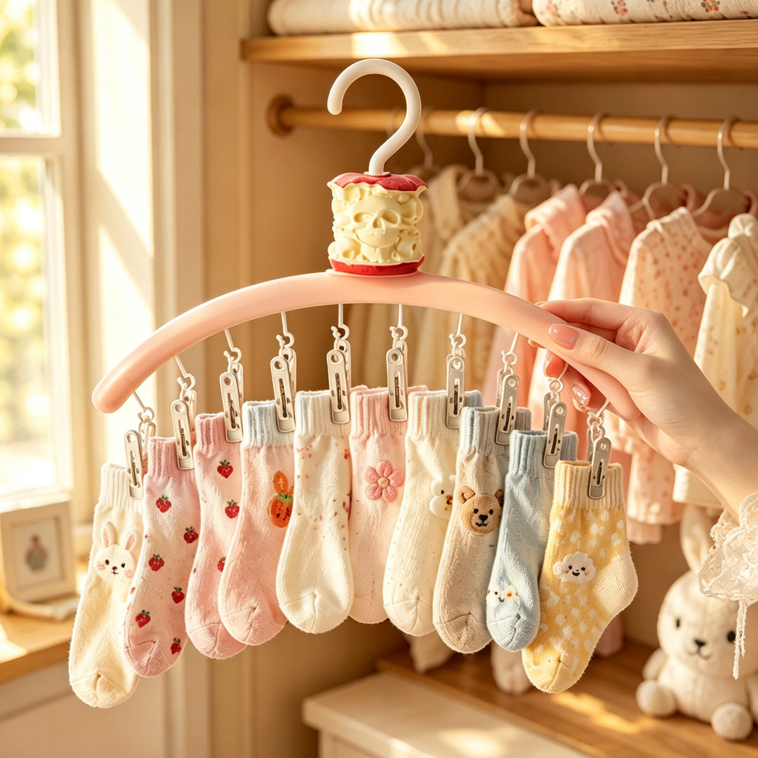 Apple drying rack with clips